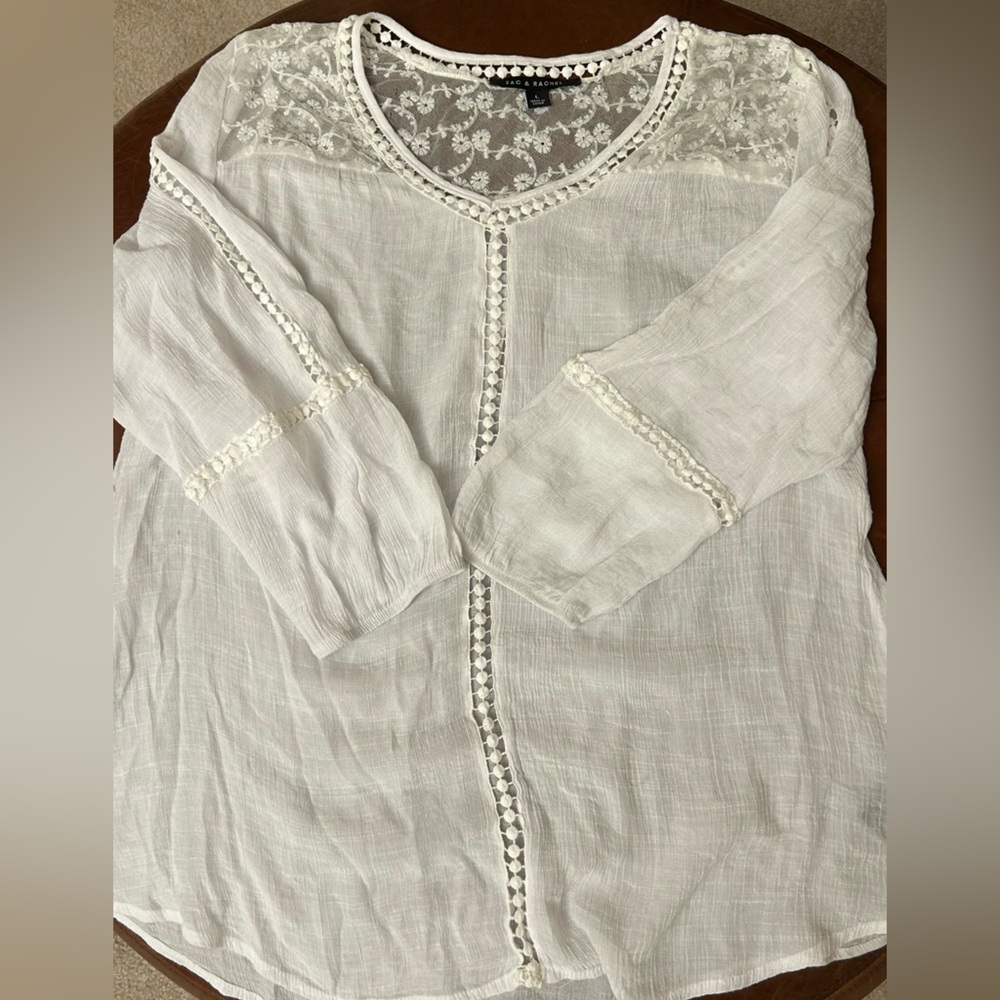 Zac & Rachel white Lace Accent Top
